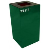 WITT GeoCube Square Recycling Receptacle w/ Square Opening - 28 gallon, Green